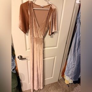 Baltic Born Velvet Maxi Dress in Champagne